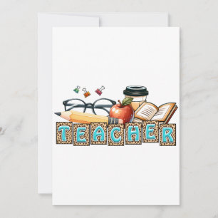 Teacher Gift   Pencil Teacher Thank You Card