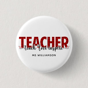 Teacher Gift Personalised Teacher  3 Cm Round Badge