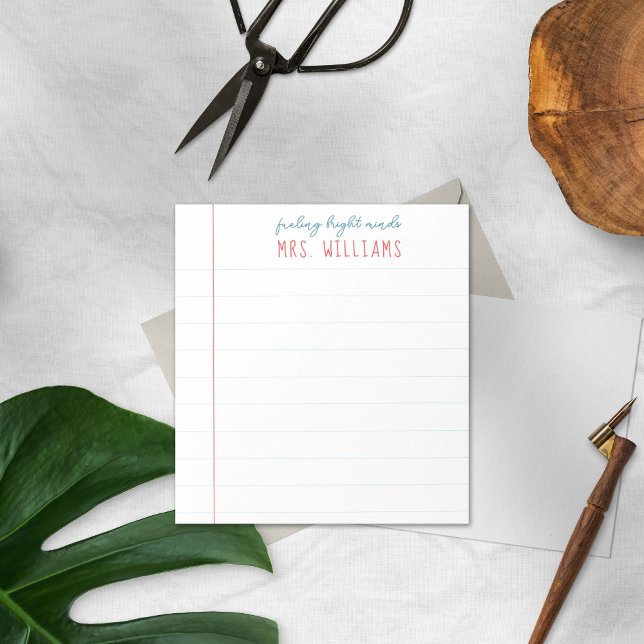 Teacher Gift Preppy Lined Paper Notepad (Creator Uploaded)