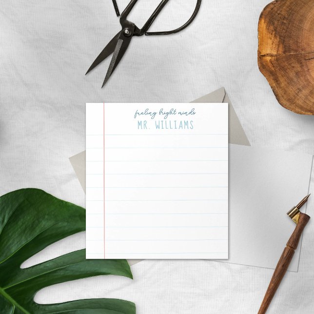 Teacher Gift Preppy Lined Paper Notepad (Creator Uploaded)