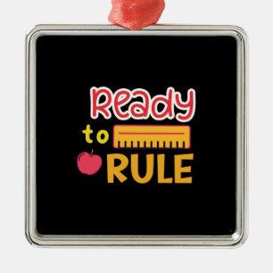 Teacher Gift Ready To Rule Metal Tree Decoration