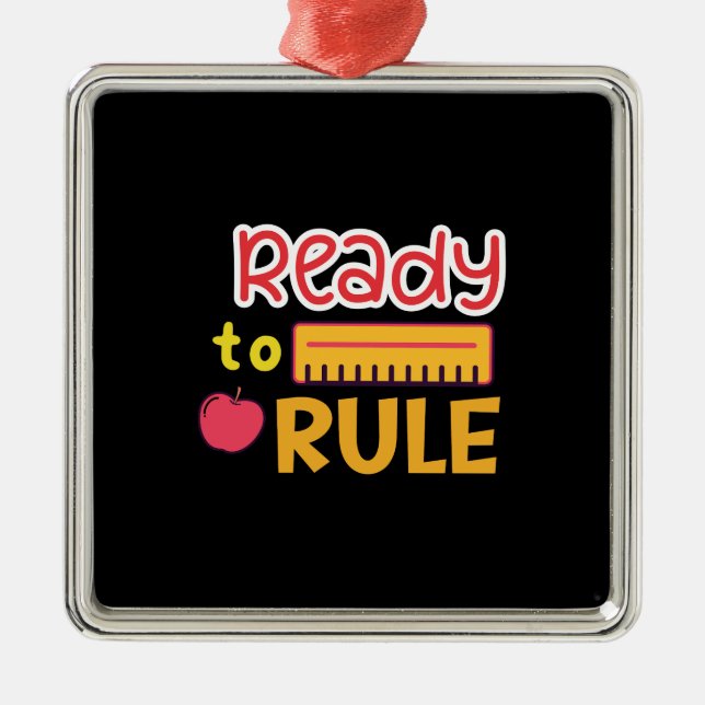 Teacher Gift | Ready To Rule Metal Tree Decoration (Front)