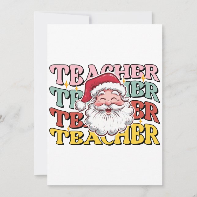 Teacher Gift | Santa Teacher Card (Front)