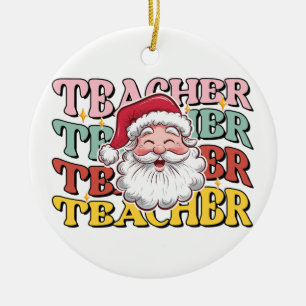 Teacher Gift Santa Teacher Ceramic Tree Decoration