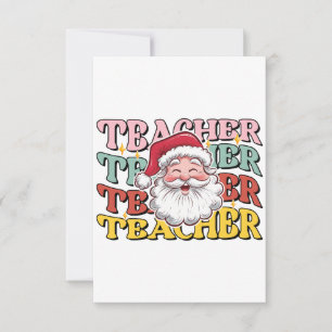 Teacher Gift Santa Teacher RSVP Card