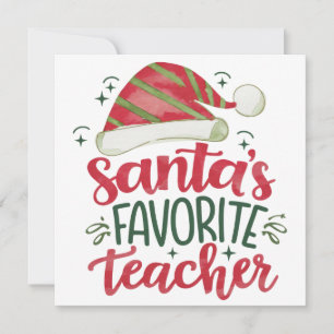 Teacher Gift Santa's Favourite Teacher Invitation