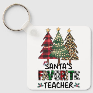 Teacher Gift Santa's Favourite Teacher Key Ring
