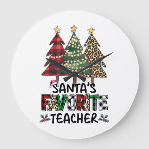 Teacher Gift Santa's Favourite Teacher Large Clock