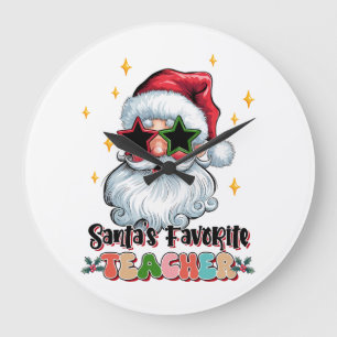 Teacher Gift Santas Favourite Teacher Large Clock