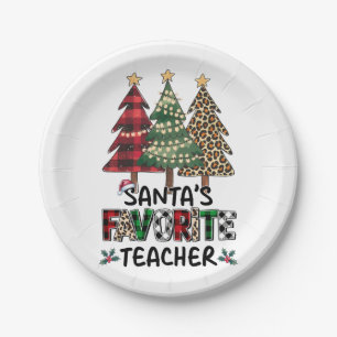 Teacher Gift Santa's Favourite Teacher Paper Plate