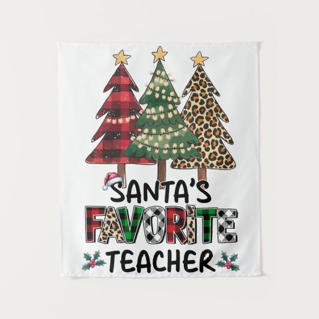 Teacher Gift | Santa's Favourite Teacher Tapestry (Front)