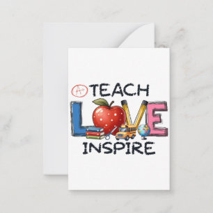 Teacher Gift Teach Love Inspire Card