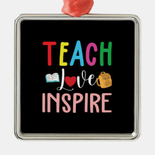 Teacher Gift Teach Love Inspire Metal Tree Decoration