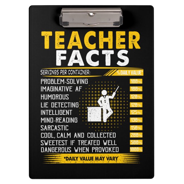 Teacher Gift | Teacher Facts Clipboard (Front)