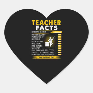 Teacher Gift Teacher Facts Heart Sticker