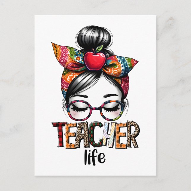Teacher Gift | Teacher Life Invitation Postcard (Front)