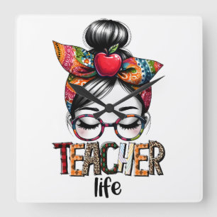 Teacher Gift Teacher Life Square Wall Clock