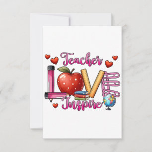 Teacher Gift Teacher Love Inspire Thank You Card