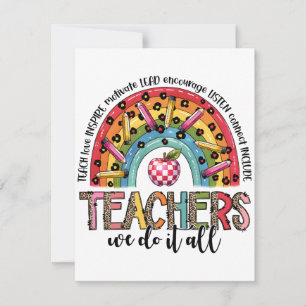 Teacher Gift Teachers We Do It All Card