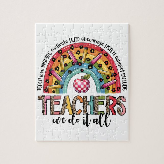 Teacher Gift | Teachers We Do It All Jigsaw Puzzle (Vertical)