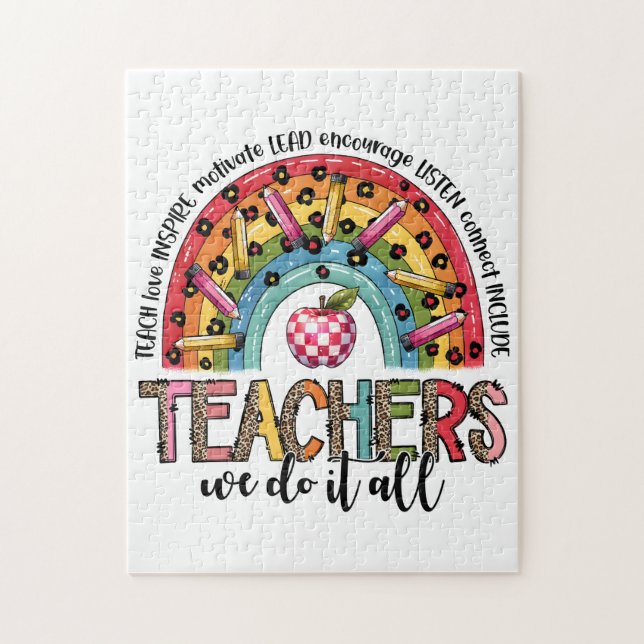 Teacher Gift | Teachers We Do It All Jigsaw Puzzle (Vertical)
