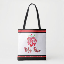Teacher Gift Tote Apple Student Custom School Bag