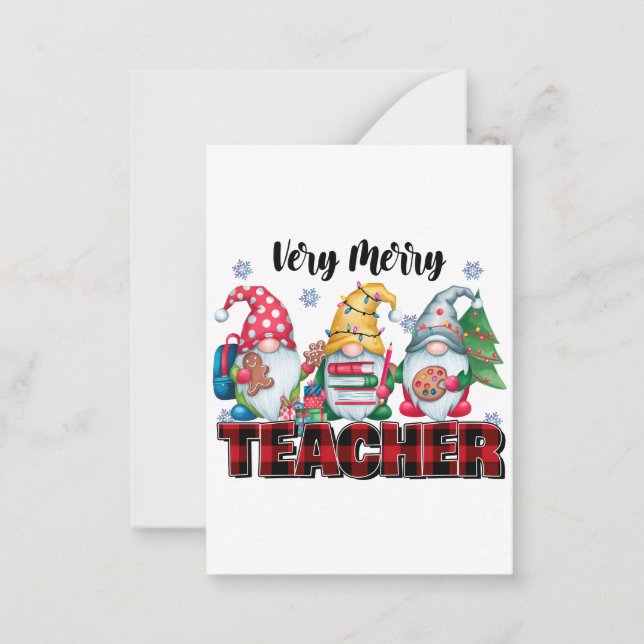 Teacher Gift | Very Merry Teacher Card (Front)