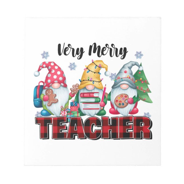 Teacher Gift | Very Merry Teacher Notepad (Front)