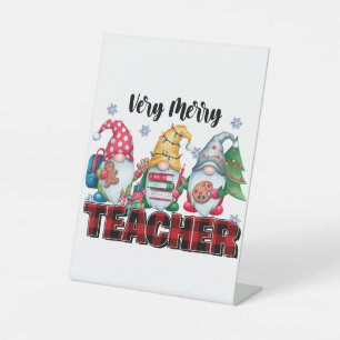 Teacher Gift Very Merry Teacher Pedestal Sign