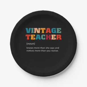 Teacher Gift Vintage Teacher Paper Plate