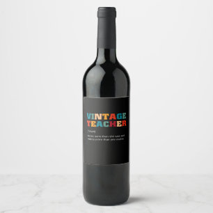 Teacher Gift Vintage Teacher Wine Label