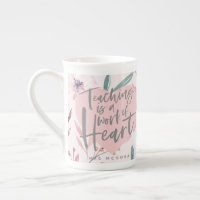 Teacher gift watercolor heart coffee mug