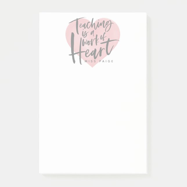 Teacher gift watercolor heart post-it notes (Front)