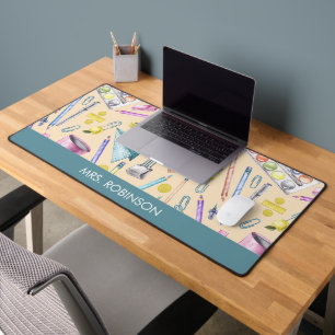 Teacher Gift Watercolor Pattern Personalised Desk Mat
