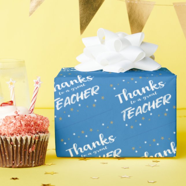 Teacher Gift with Stars Wrapping Paper (Birthday Party)