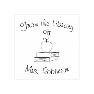 Teacher Gifts Classroom Books Library Rubber Stamp