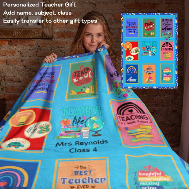 Teacher Gifts Quotes Funny Appreciation Retirement Fleece Blanket (Creator Uploaded)