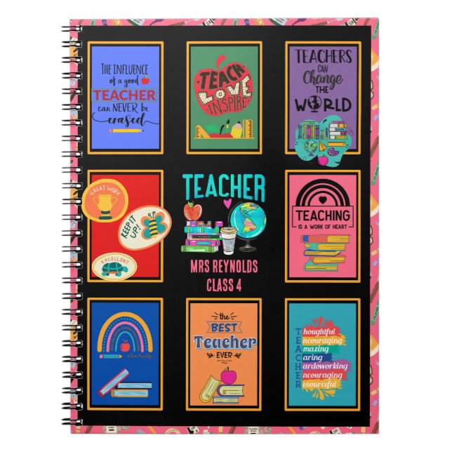 Teacher Gifts Quotes Funny Appreciation Retirement Notebook (Front)