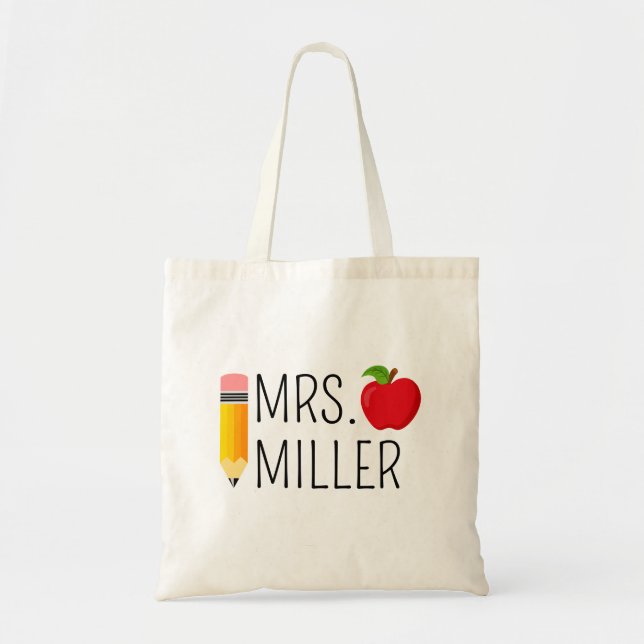 Teacher Gifts, Teacher Tote Bag, Personalised Teac (Front)