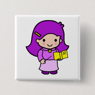 Teacher Girl 15 Cm Square Badge