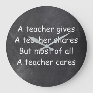Teacher Gives Shares Cares Chalkboard Gift Idea Large Clock