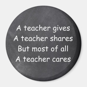 Teacher Gives Shares Cares Chalkboard Gift Idea Magnet