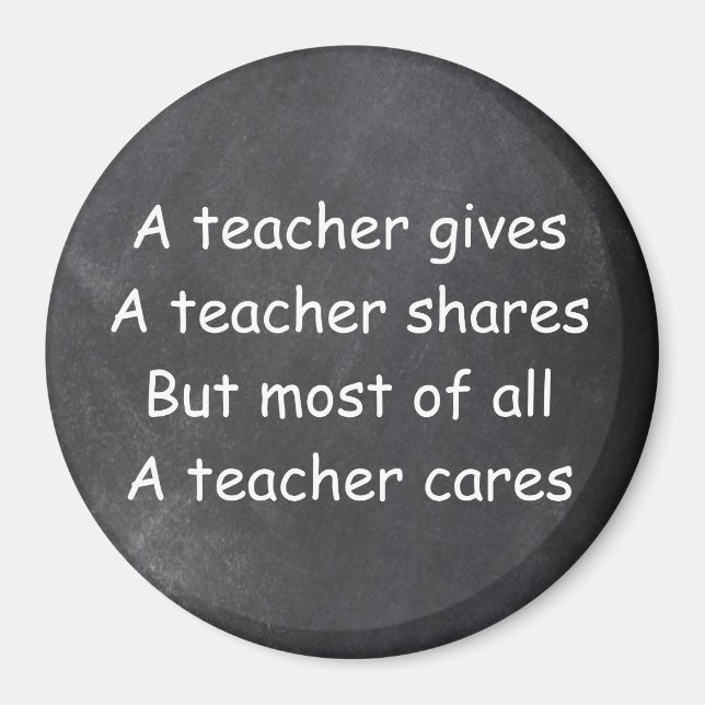 Teacher Gives Shares Cares Chalkboard Gift Idea Magnet (Front)