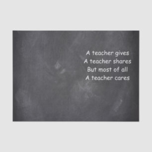 Teacher Gives Shares Cares Chalkboard Gift Idea Tissue Paper