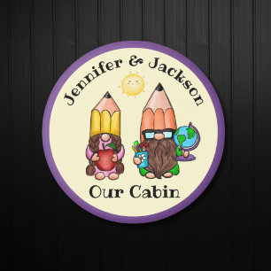 Teacher Gnome Couple Cruise Door Marker Magnet
