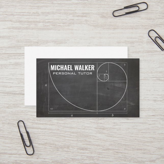 Teacher | Golden Ratio Business Card (Front/Back In Situ)
