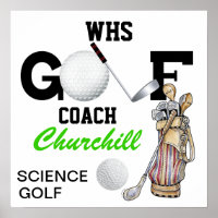 Teacher Golf Coach Sign - Door Poster - SR