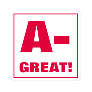 Teacher Grading Stamp: A-, GREAT! Self-inking Stamp
