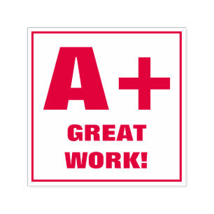 Teacher Grading Stamp: A+, GREAT WORK! Self-inking Stamp