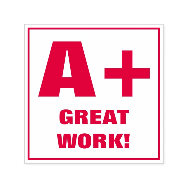 Teacher Grading Stamp: A+, GREAT WORK! Self-inking Stamp (Design)